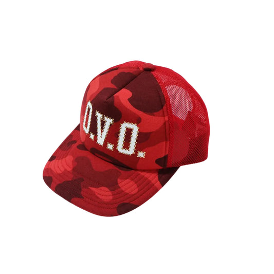 BAPE x OVO Color Camo Mesh Cap Red