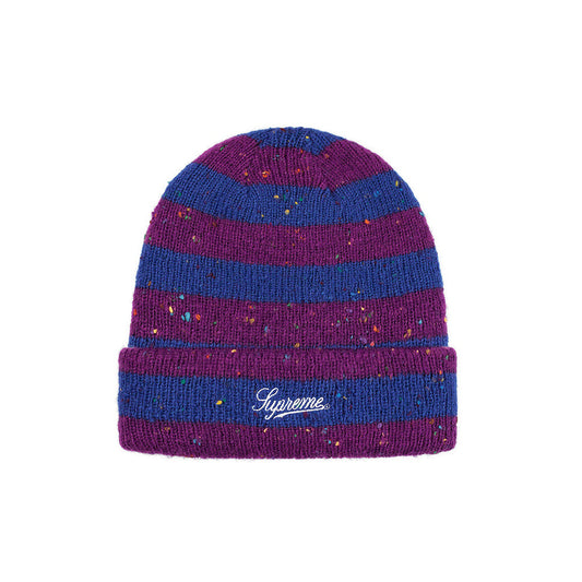 Supreme Stripe Speckle Beanie Blue