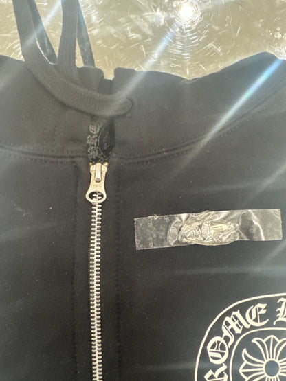 Chrome Hearts Los Angeles Horseshoe Thermal Zip Up Hoodie Black