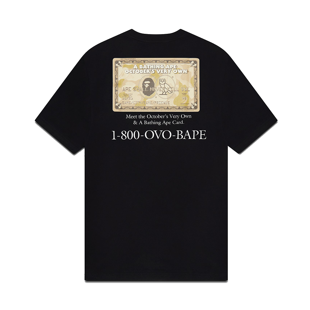 OVO x BAPE Gold Card T-Shirt Black