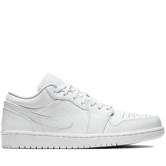 Jordan 1 Low Triple White Tumbled Leather