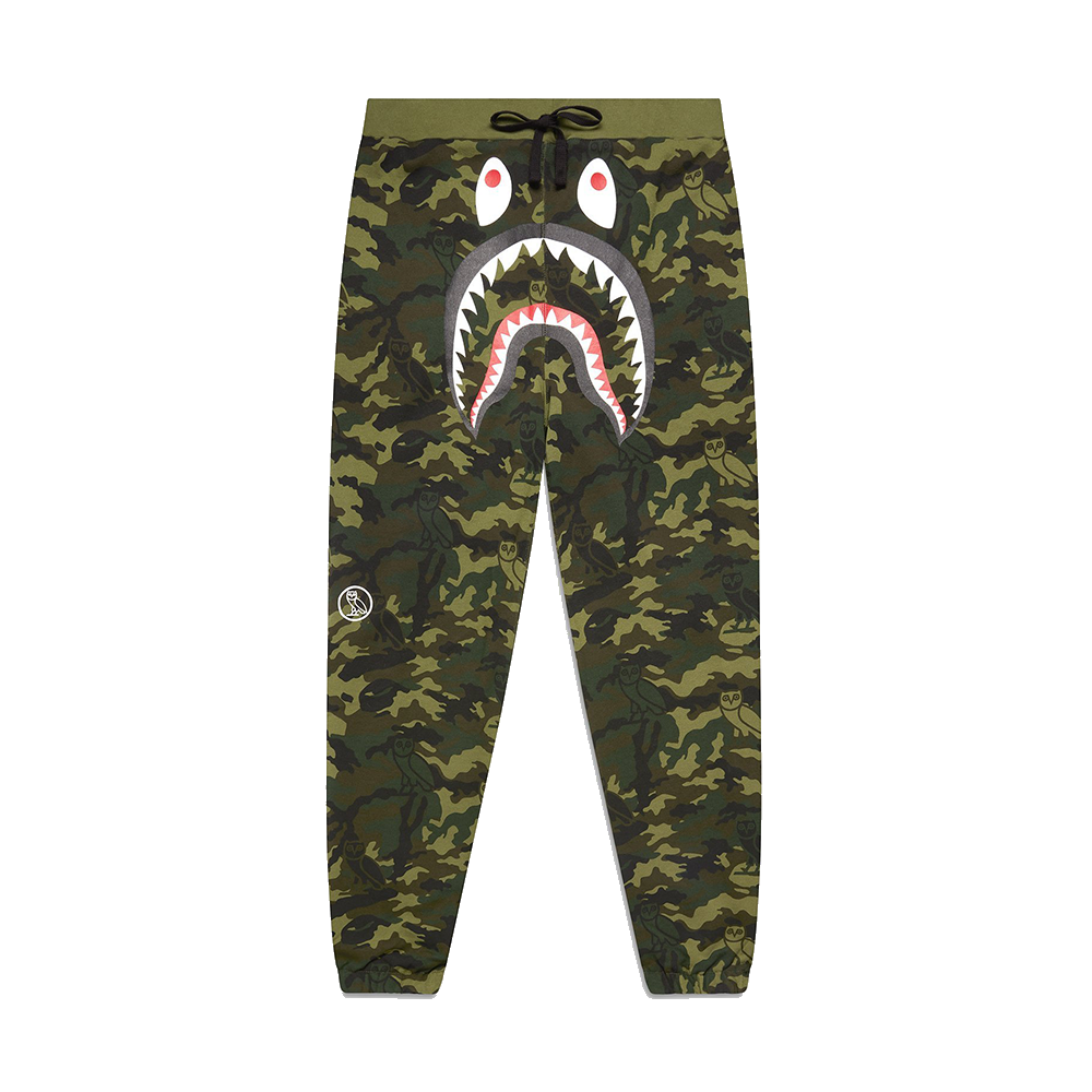 OVO x BAPE Camo Shark Reversible Sweatpant Black