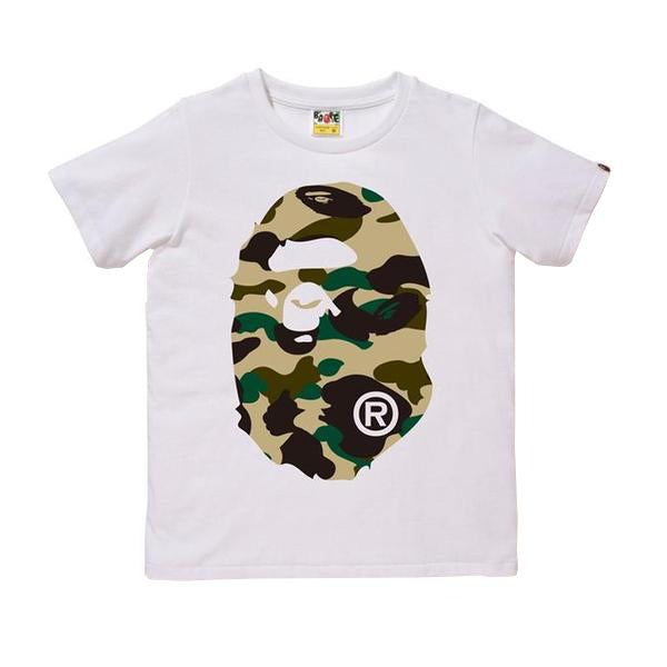 Bape 1st Camo Big Ape Head Tee White Yellow
