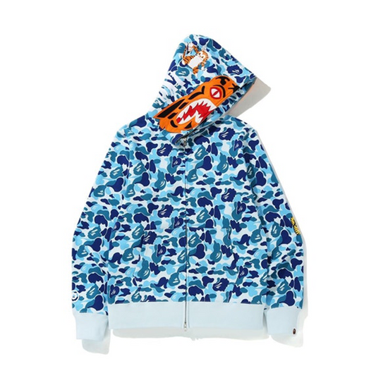 BAPE ABC Camo Tiger Full Zip Hoodie Blue